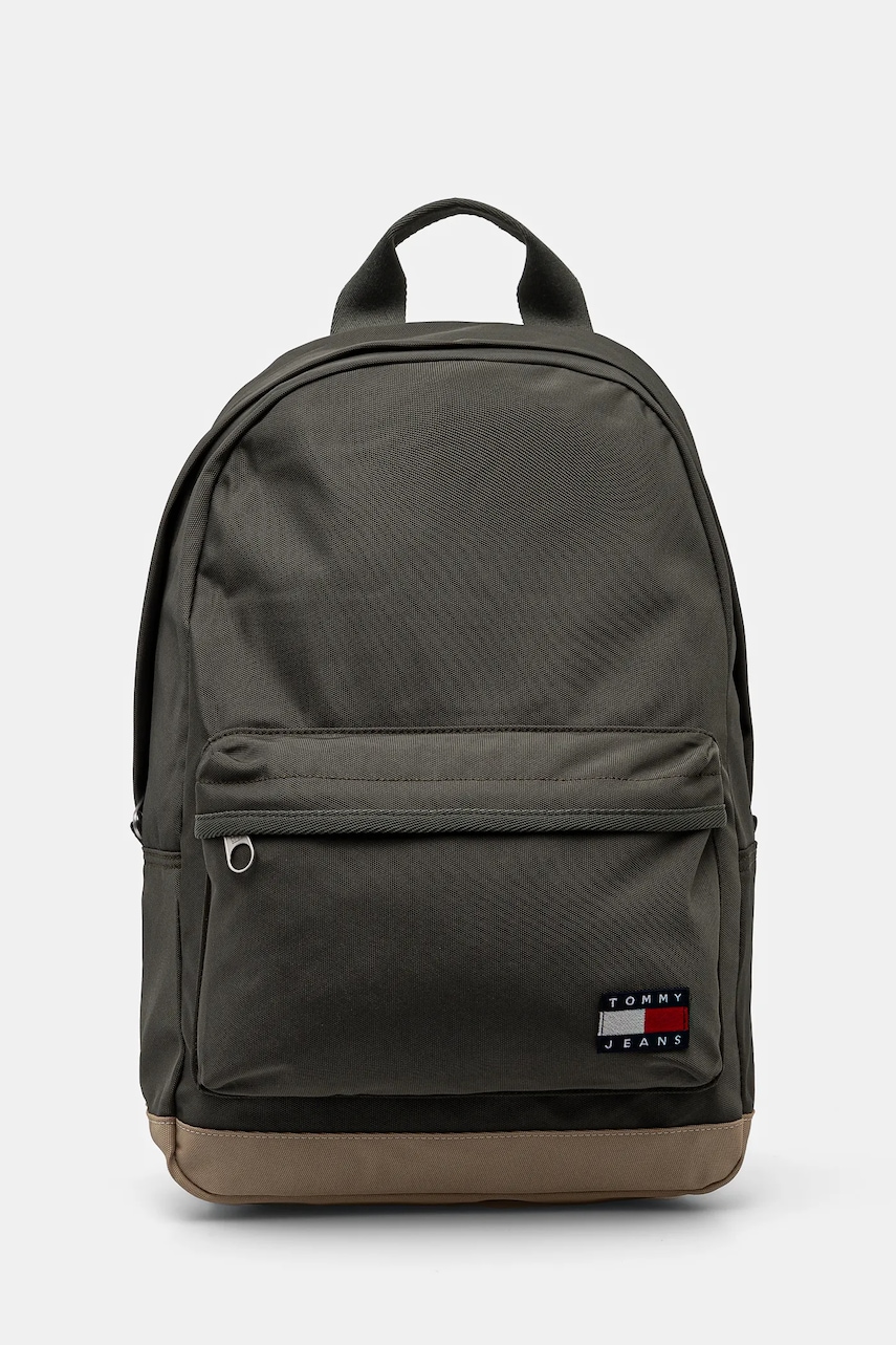 Tommy Jeans rucsac bărbați, culoarea verde, mare, cu imprimeu, AM0AM13356 Tommy Jeans rucsac bărbați, culoarea verde, mare, cu imprimeu, AM0AM13356