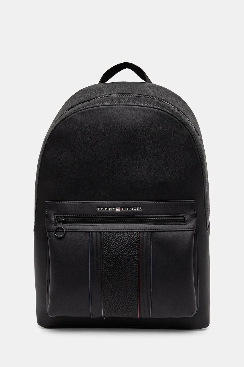 Levně Batoh Tommy Hilfiger pánský, černá barva, velký, hladký, AM0AM13069