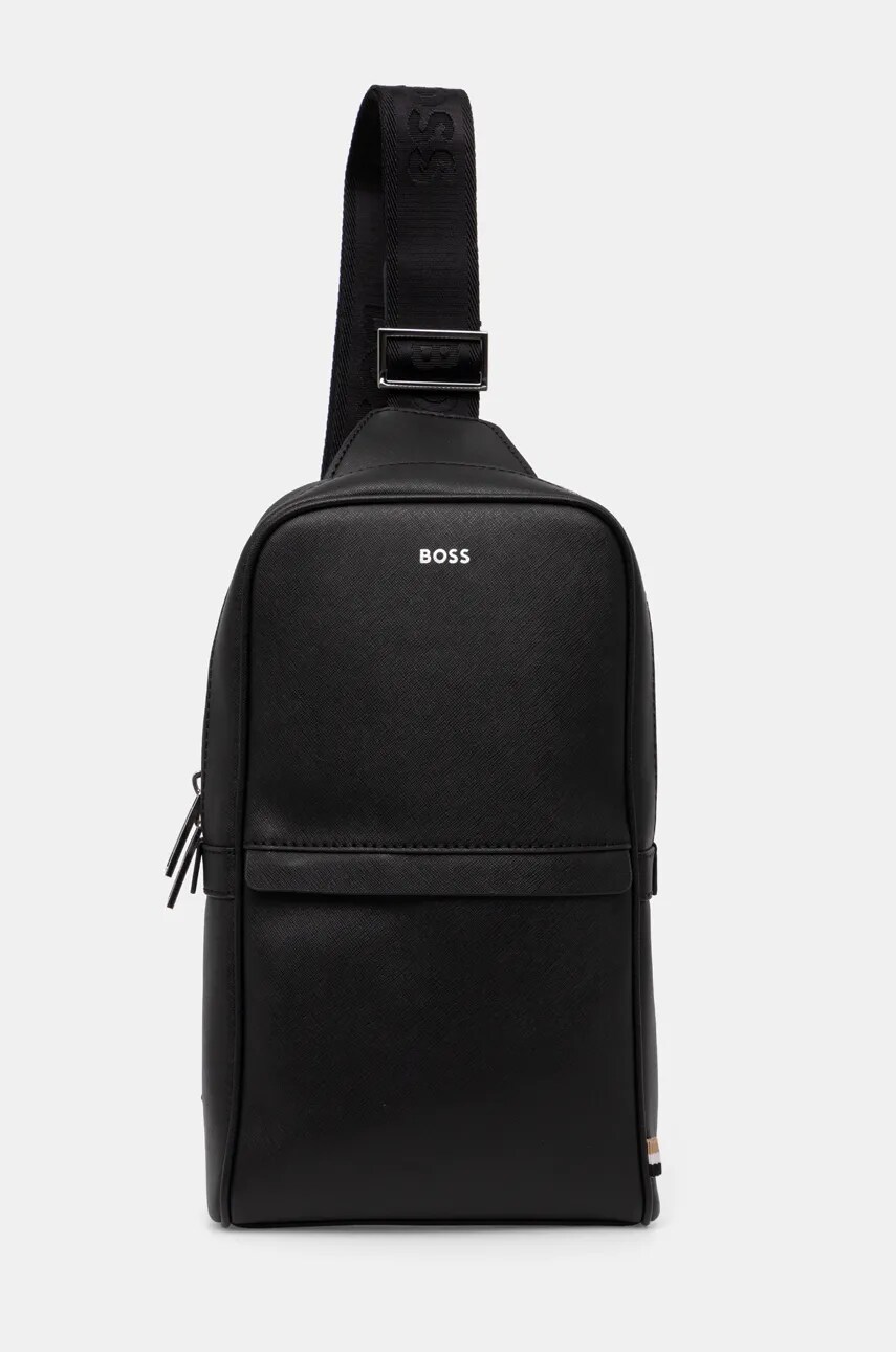 BOSS rucsac barbati, culoarea negru, mic, neted, 50536140