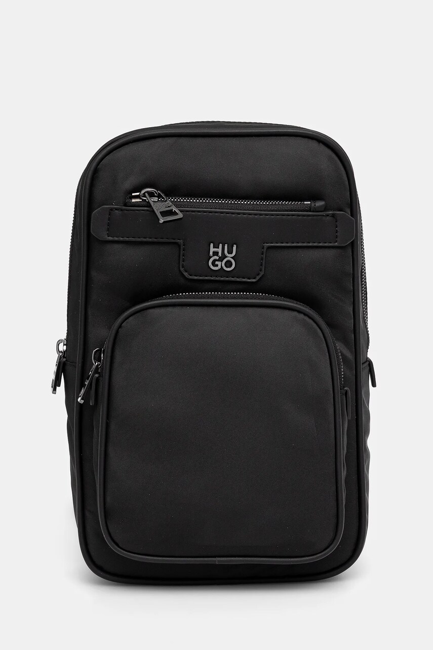 HUGO rucsac barbati, culoarea negru, mic, neted, 50541943