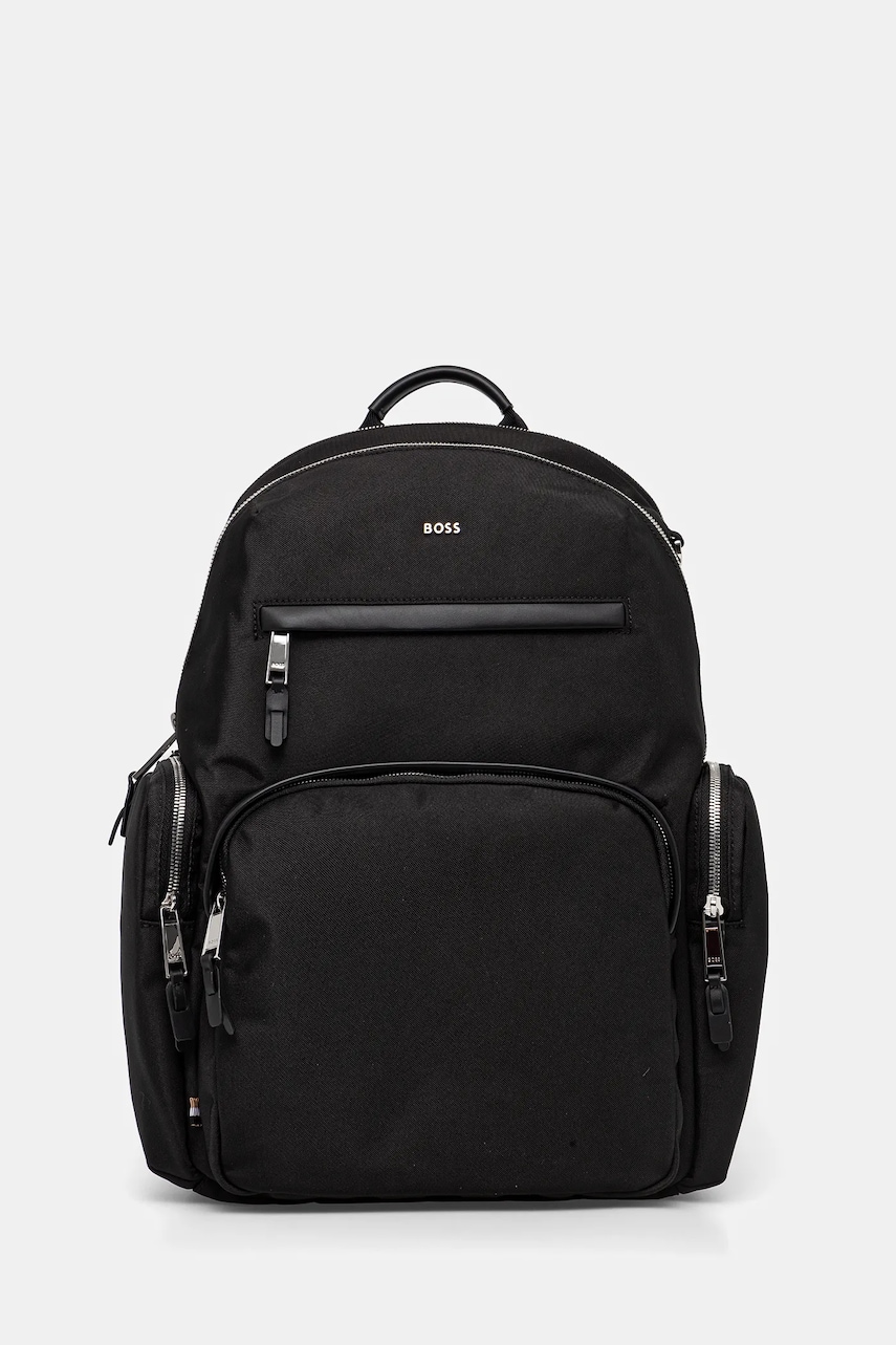 BOSS rucsac barbati, culoarea negru, mare, neted, 50536485