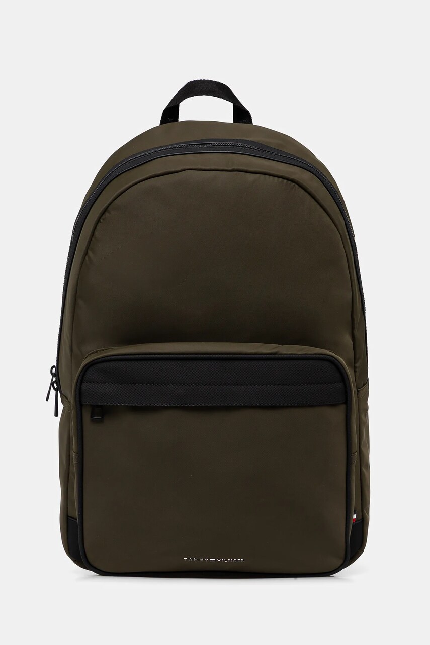 Levně Batoh Tommy Hilfiger pánský, zelená barva, velký, hladký, AM0AM13184
