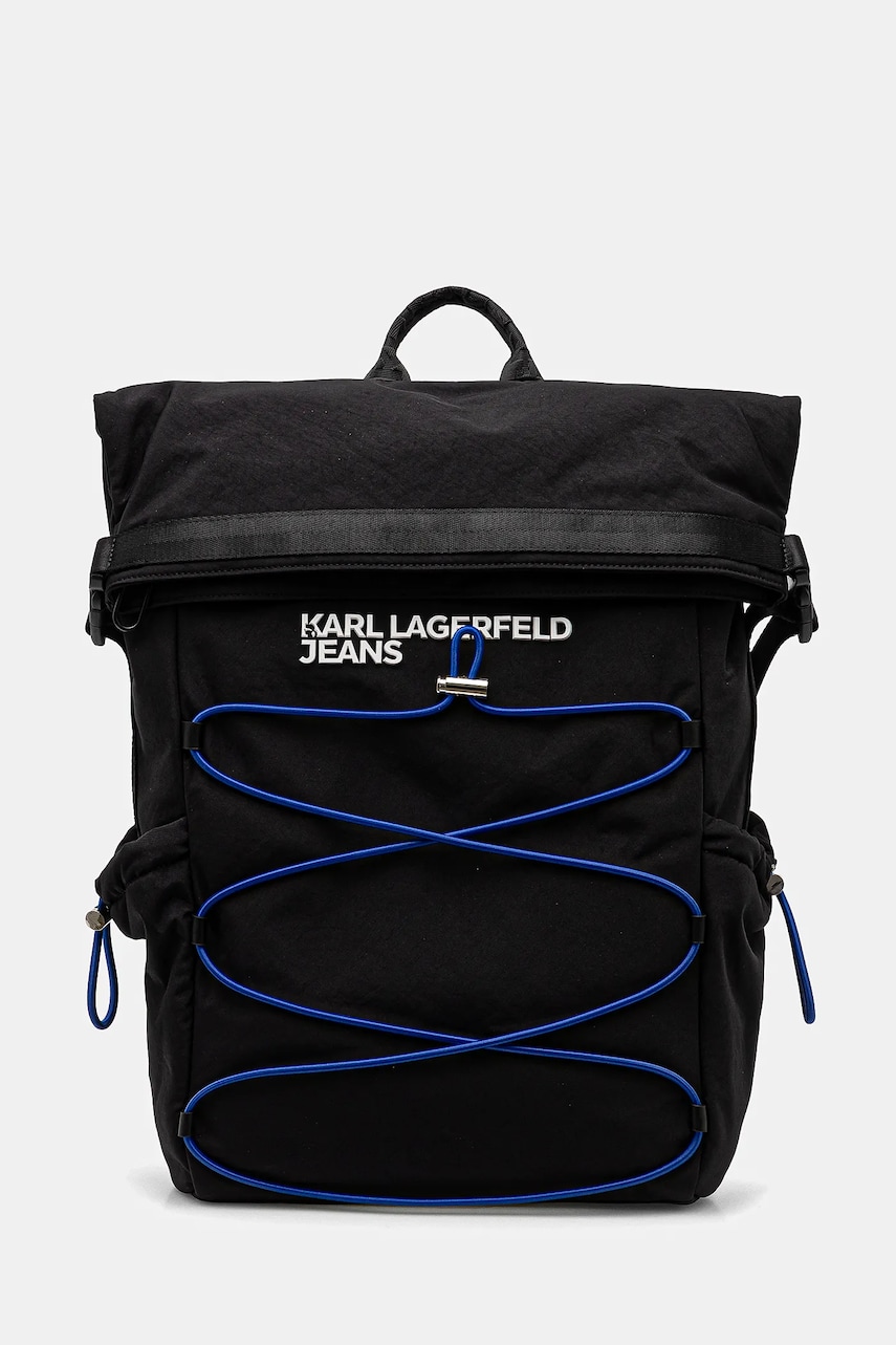 Karl Lagerfeld Jeans rucsac barbati, culoarea negru, mare, cu imprimeu, A2M30114 Karl Lagerfeld Jeans rucsac barbati, culoarea negru, mare, cu imprimeu, A2M30114