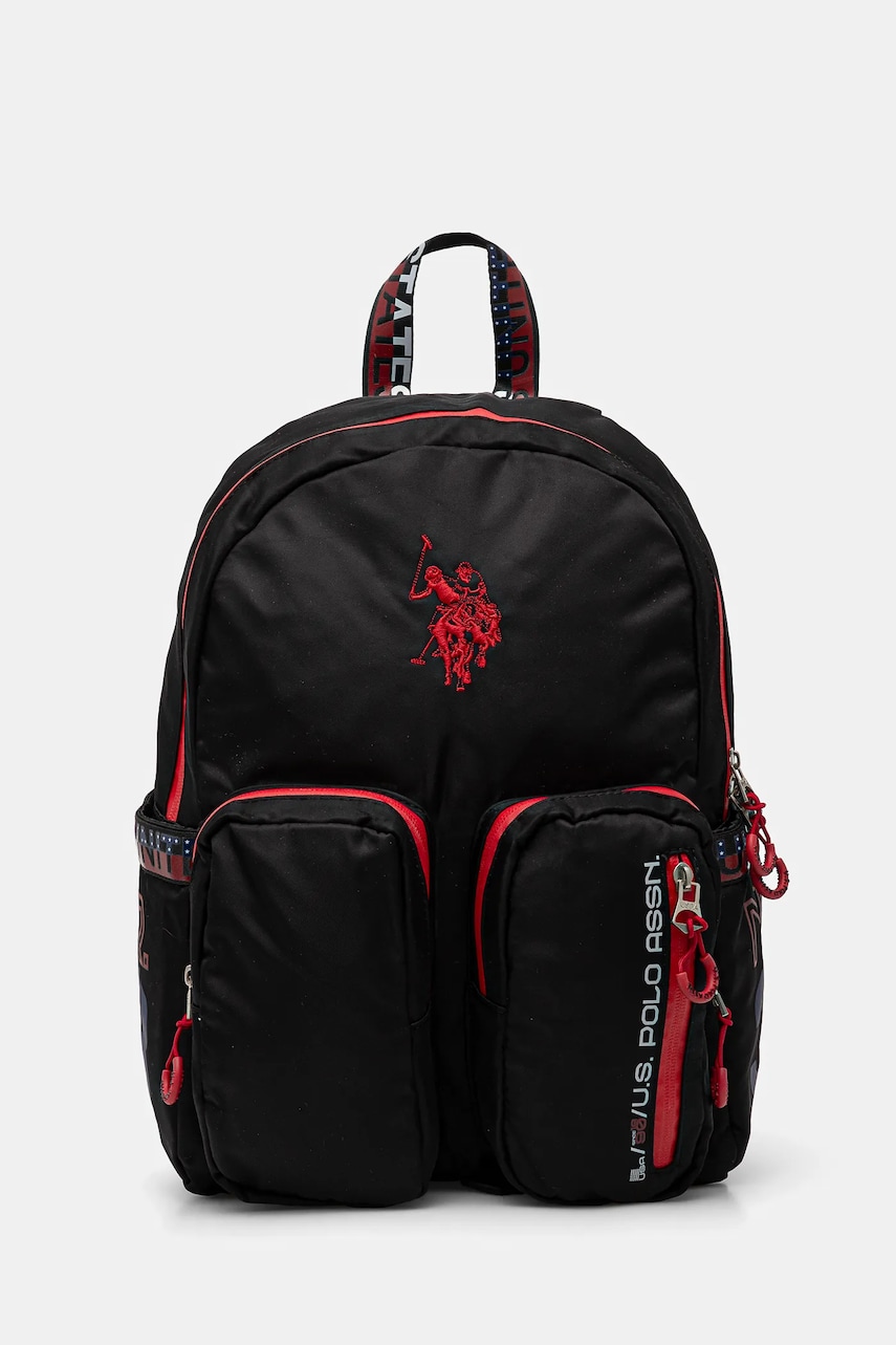 U.S. Polo Assn. rucsac Bozeman barbati, culoarea negru, mare, cu imprimeu, BIUB65679MIA U.S. Polo Assn. rucsac Bozeman barbati, culoarea negru, mare, cu imprimeu, BIUB65679MIA