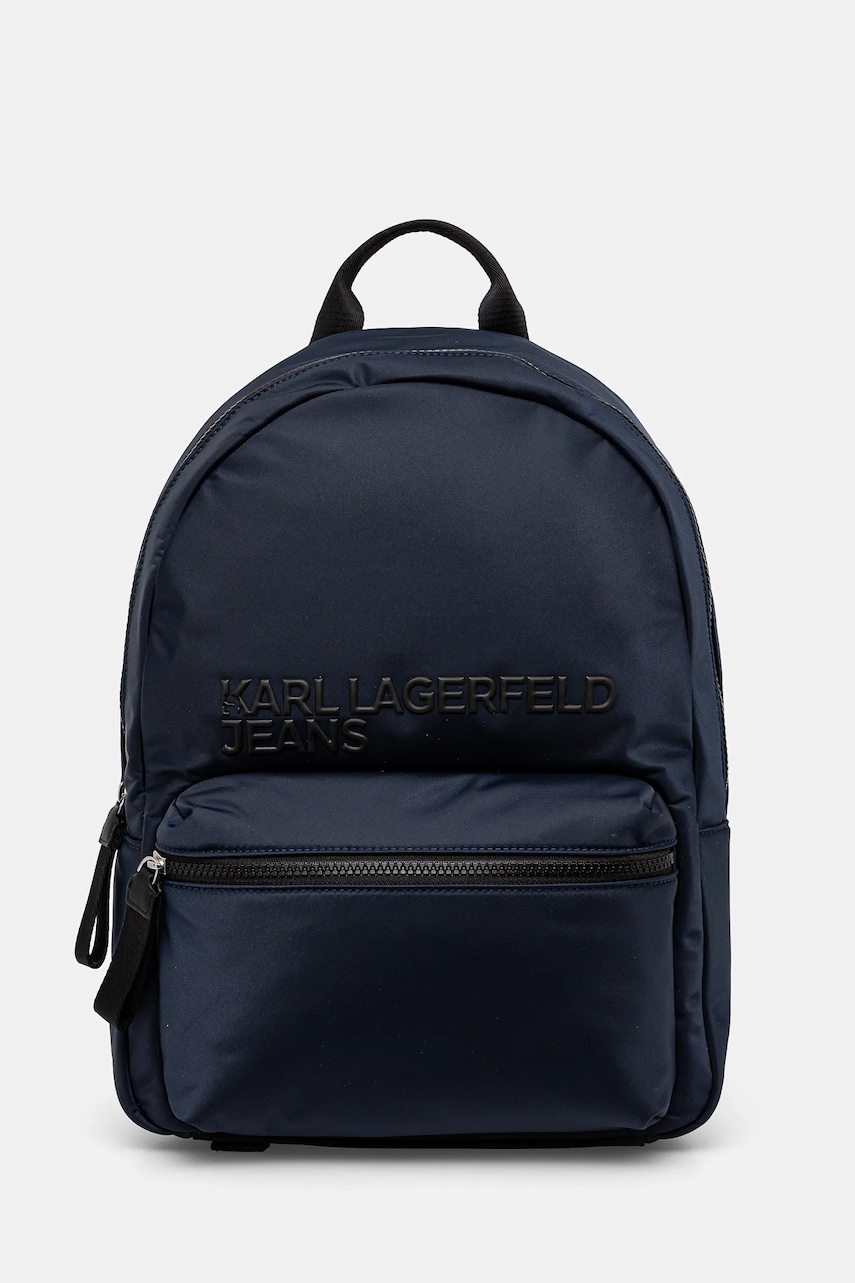 Karl Lagerfeld Jeans rucsac culoarea albastru marin, mare, cu imprimeu, A1W30236 Karl Lagerfeld Jeans rucsac culoarea albastru marin, mare, cu imprimeu, A1W30236