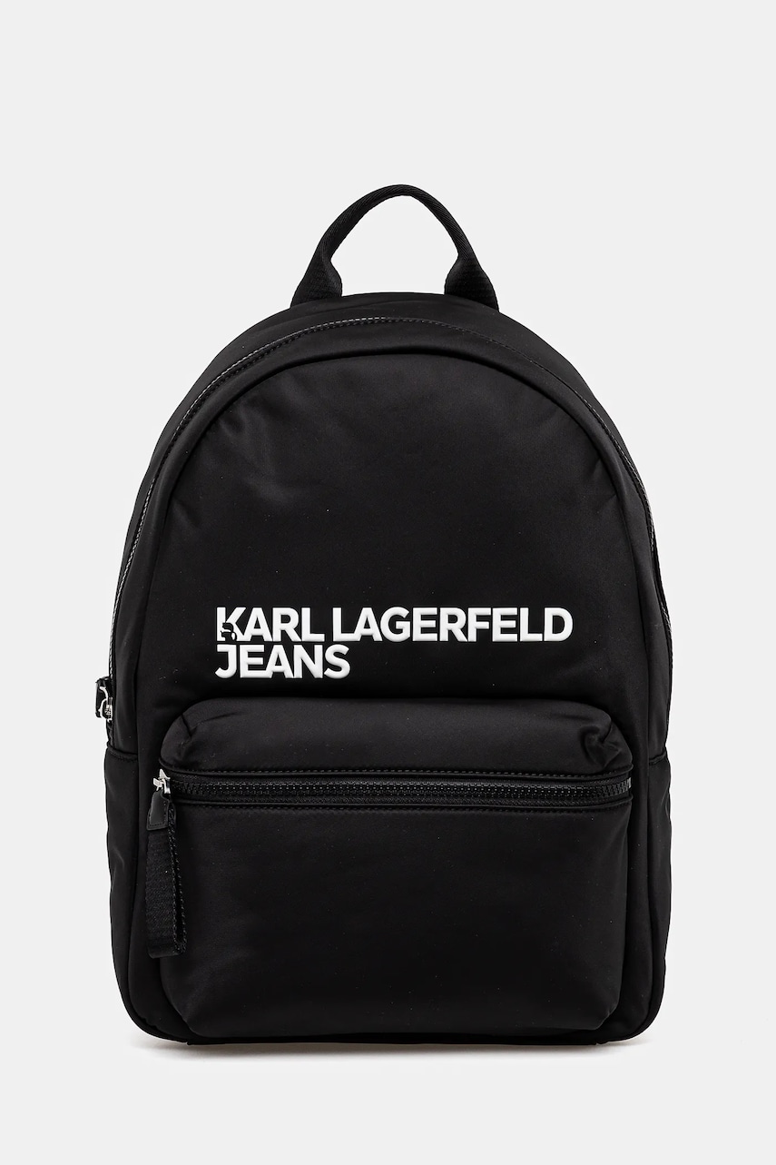 Karl Lagerfeld Jeans rucsac culoarea negru, mare, cu imprimeu, A1W30236 Karl Lagerfeld Jeans rucsac culoarea negru, mare, cu imprimeu, A1W30236