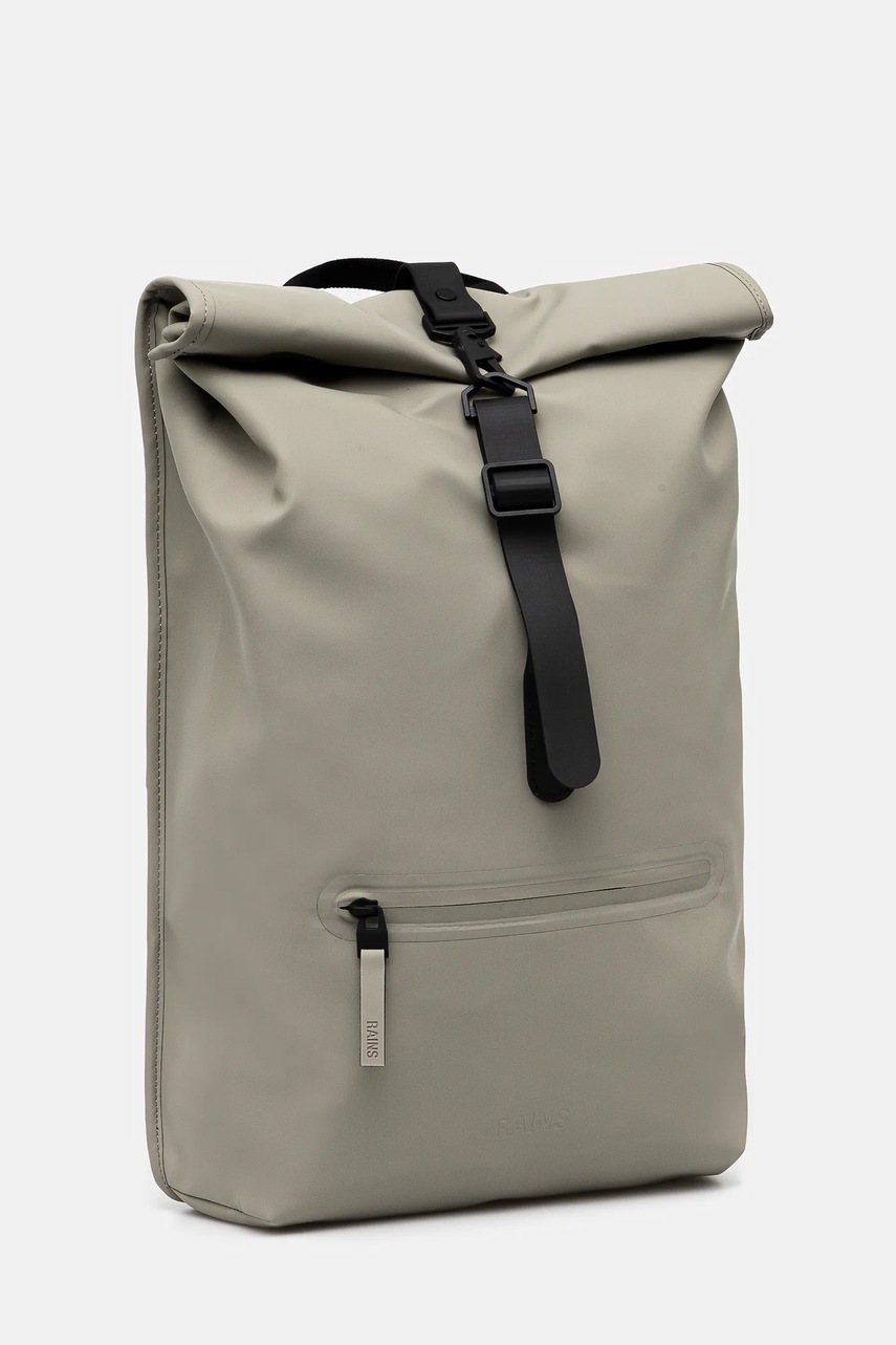 Σακίδιο πλάτης Rains Rolltop Rucksack W3 χρώμα: πράσινο, 13320 φωτογραφία