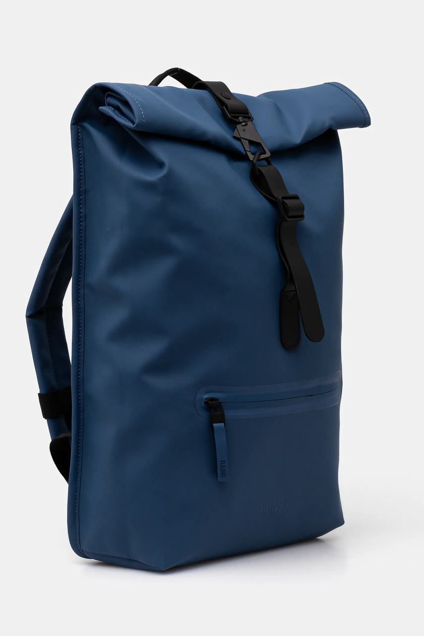 Σακίδιο πλάτης Rains Rolltop Rucksack W3 χρώμα: μπλε, 13320 φωτογραφία