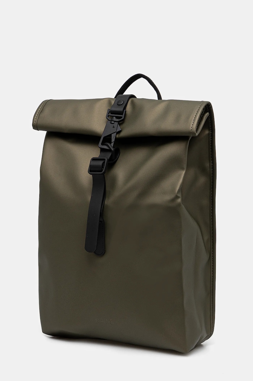 Рюкзак Rains Rolltop Rucksack Mini W3 цвет зелёный большой однотонный 13330 Рюкзак Rains Rolltop Rucksack Mini W3 цвет зелёный большой однотонный 13330
