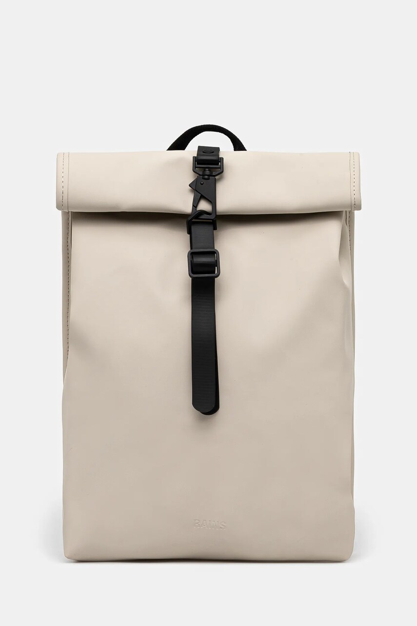 Rains rucsac Rolltop Rucksack Mini W3 culoarea bej, mare, uni, 13330