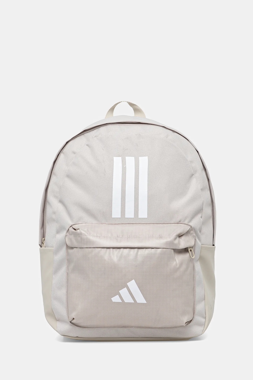adidas rucsac CLSC BARS 3S culoarea bej, mare, cu imprimeu, IS7047 adidas rucsac CLSC BARS 3S culoarea bej, mare, cu imprimeu, IS7047
