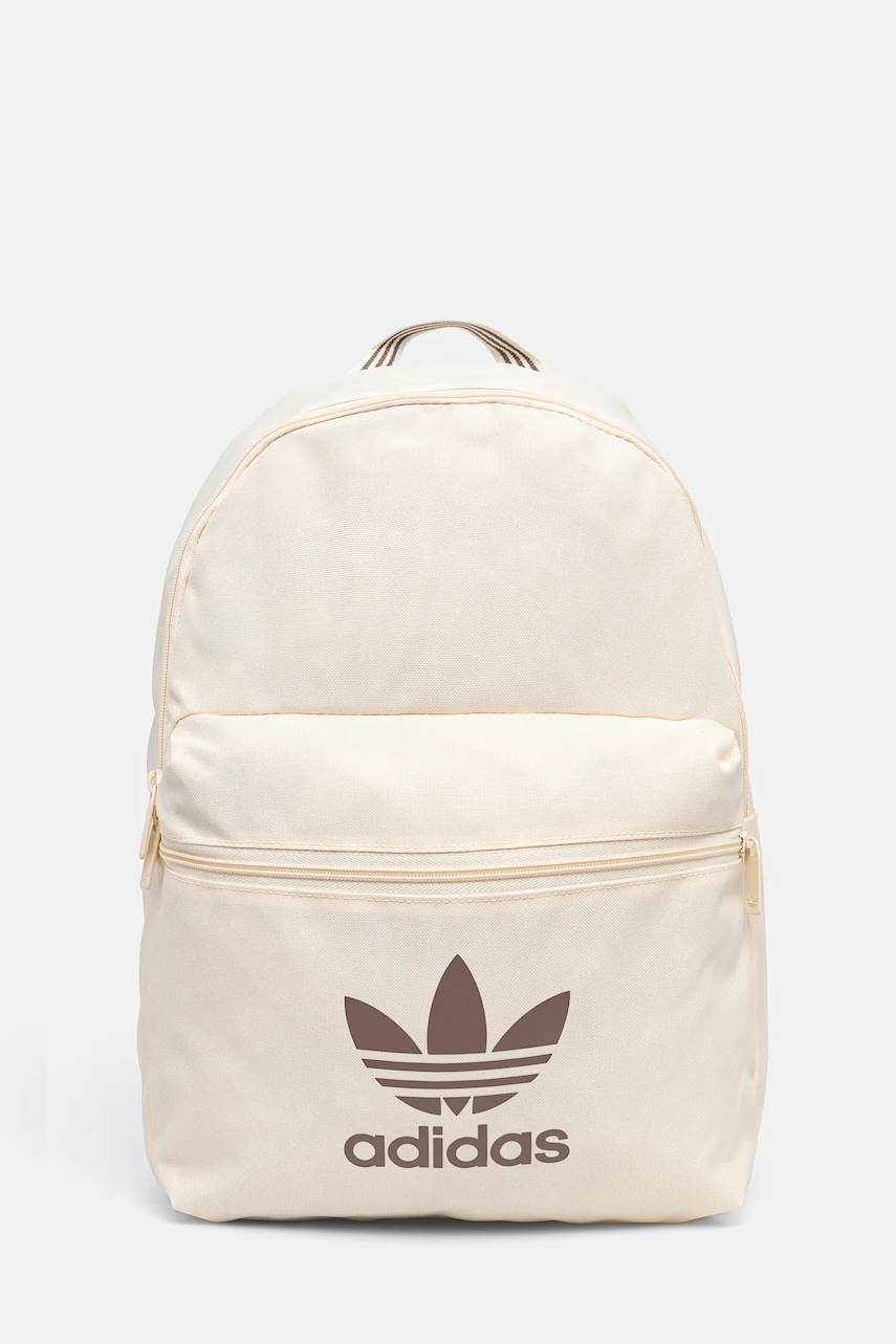 adidas Originals rucsac Adicolor culoarea bej, mare, modelator, JJ4160 adidas Originals rucsac Adicolor culoarea bej, mare, modelator, JJ4160