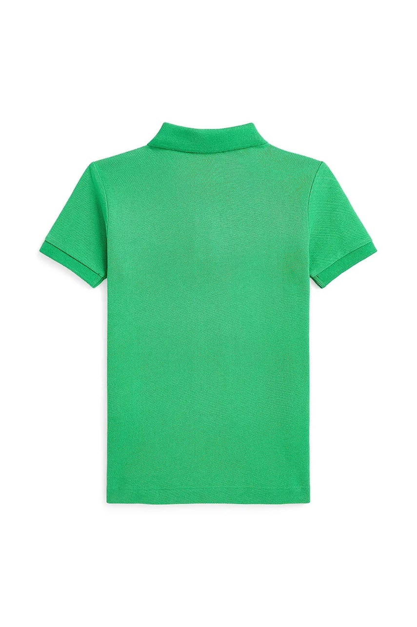 Детское хлопковое поло Polo Ralph Lauren цвет зелёный однотонное 322703632183 Детское хлопковое поло Polo Ralph Lauren цвет зелёный однотонное 322703632183