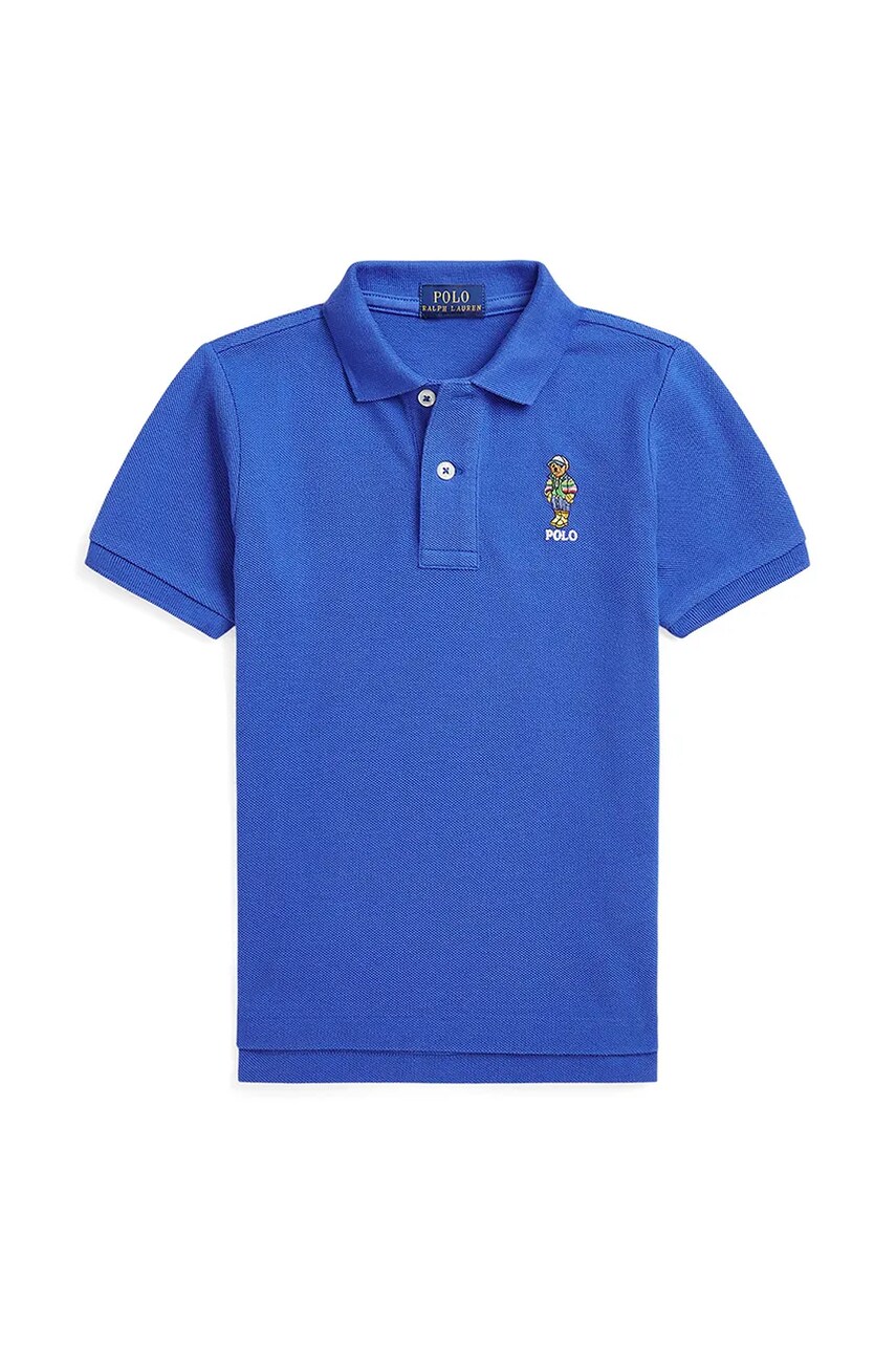 Levně Dětská bavlněná polokošile Polo Ralph Lauren modrá barva, 322952585002