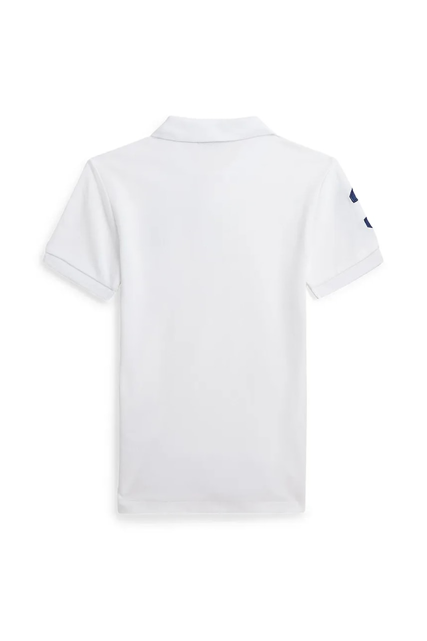 Детское хлопковое поло Polo Ralph Lauren цвет белый с аппликацией 323708861112 Детское хлопковое поло Polo Ralph Lauren цвет белый с аппликацией 323708861112