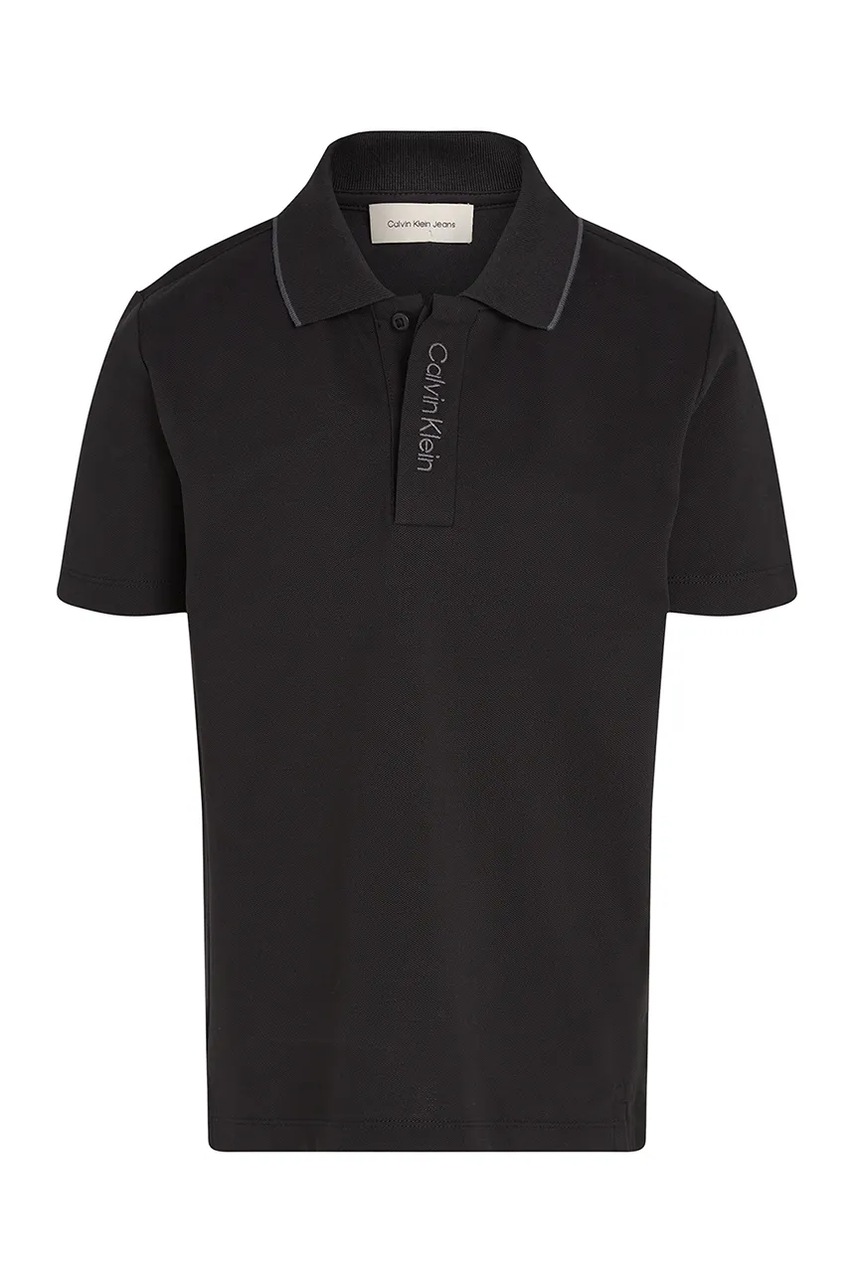 Детское поло Calvin Klein Jeans 0 цвет чёрный однотонное IB0IB02370