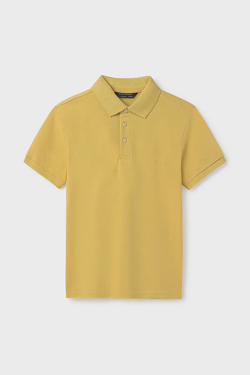 Mayoral tricouri polo din bumbac pentru copii culoarea galben, neted, 890 Mayoral tricouri polo din bumbac pentru copii culoarea galben, neted, 890