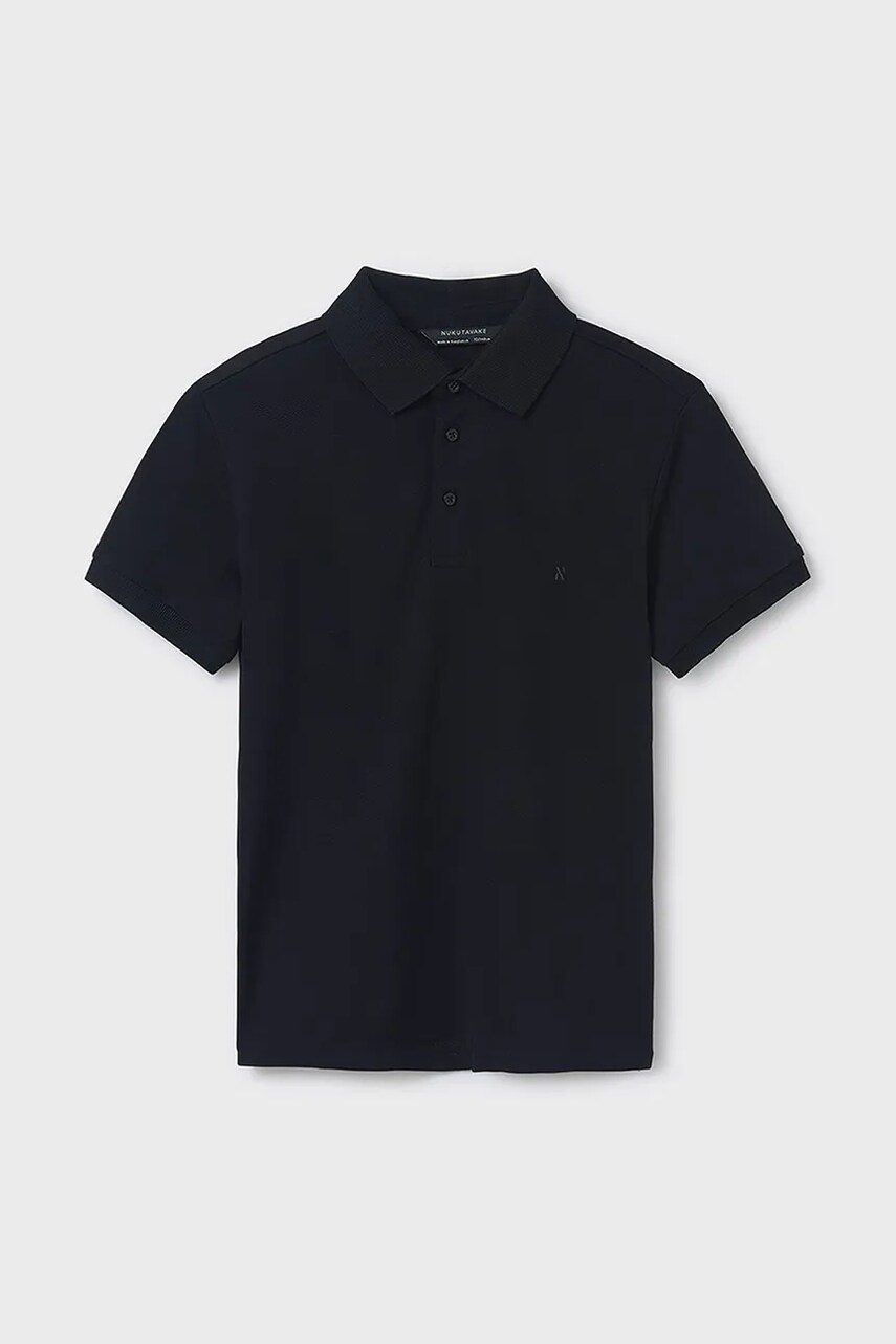 Mayoral tricouri polo din bumbac pentru copii culoarea negru, neted, 890