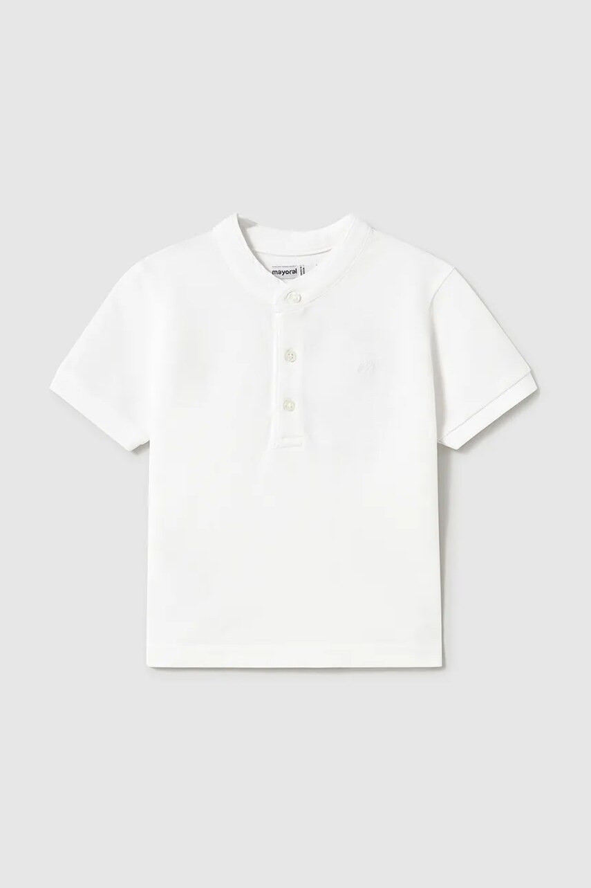 Mayoral tricou polo copii culoarea alb, neted, 1107