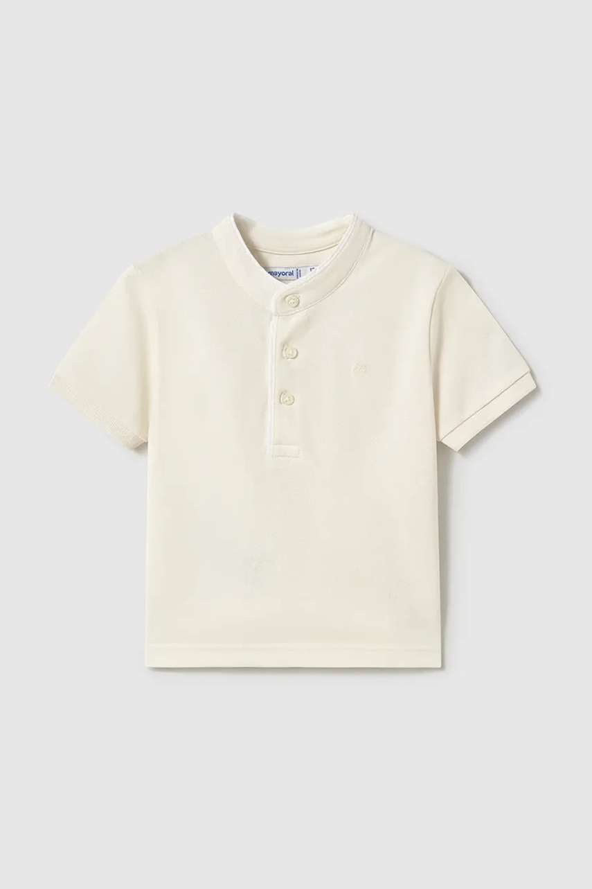 Mayoral tricou polo copii culoarea bej, neted, 1107