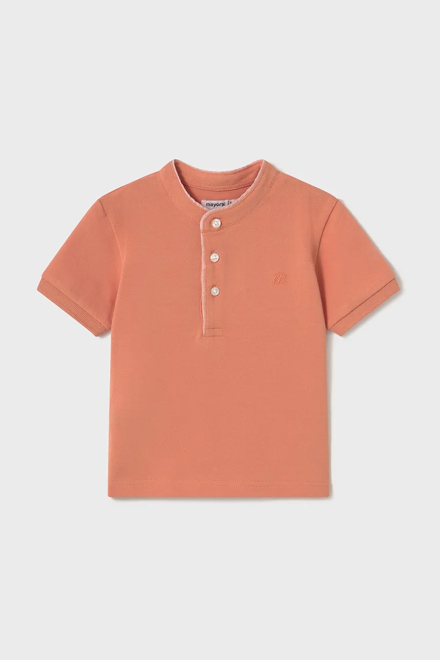 Mayoral tricou polo copii culoarea portocaliu, neted, 1107 Mayoral tricou polo copii culoarea portocaliu, neted, 1107