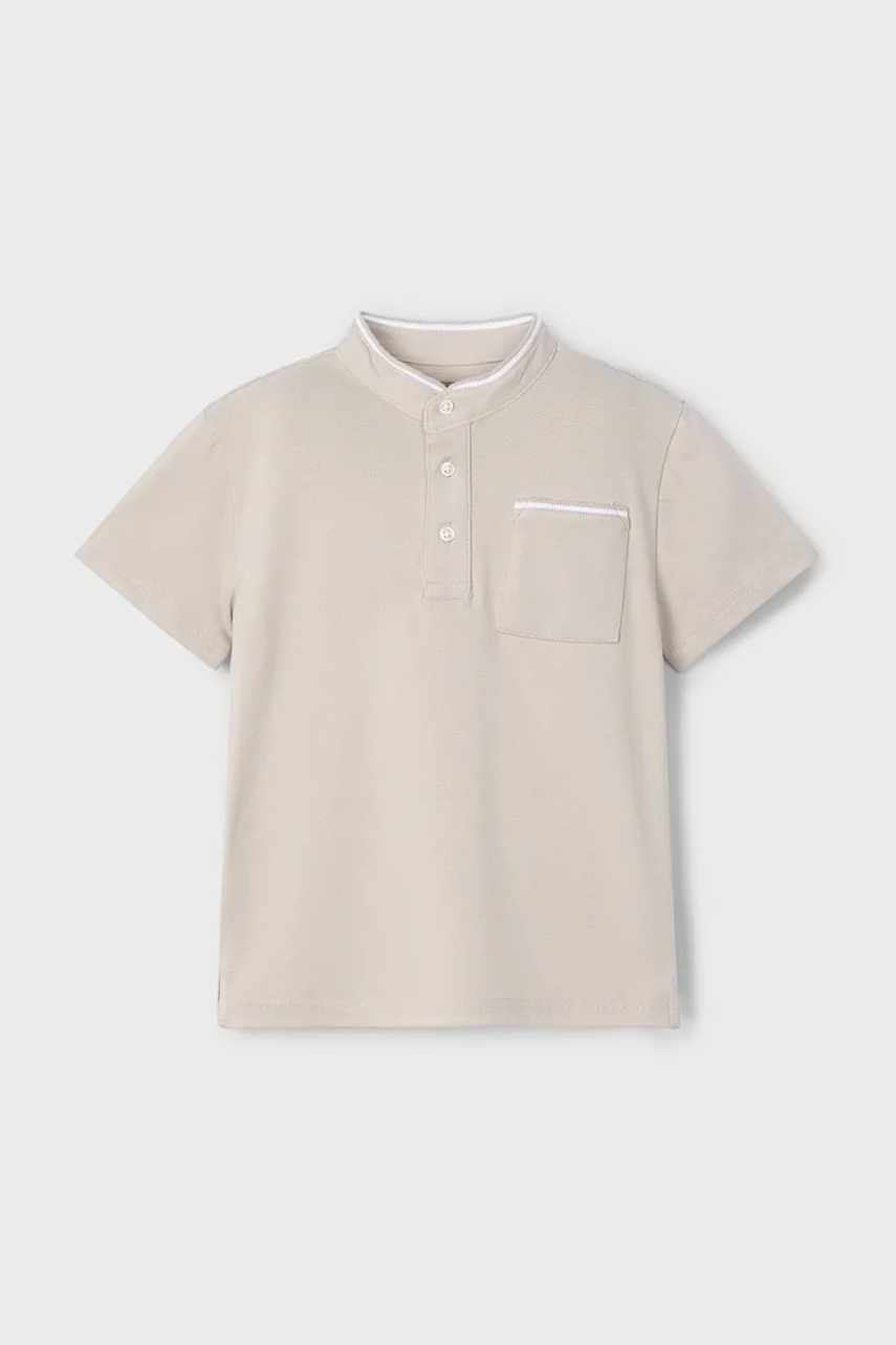 Mayoral tricou polo copii culoarea bej, neted, 3102