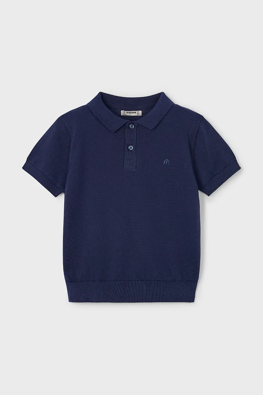 Mayoral tricou polo copii culoarea albastru marin, modelator, 3104 Mayoral tricou polo copii culoarea albastru marin, modelator, 3104