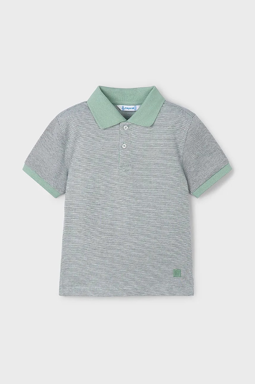 Mayoral tricou polo copii culoarea verde, neted, 3105 Mayoral tricou polo copii culoarea verde, neted, 3105
