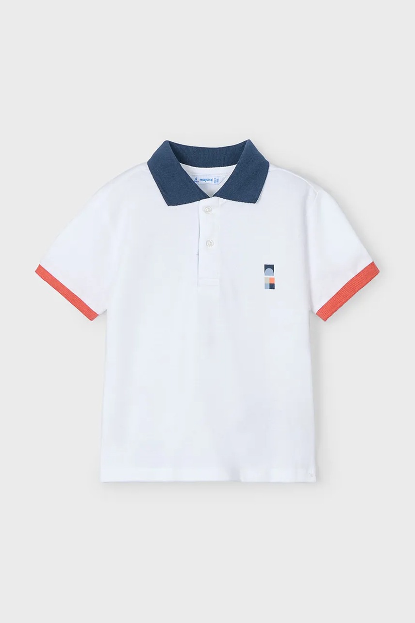 Детское хлопковое поло Mayoral цвет оранжевый с принтом 3106 в Ровном Детское хлопковое поло Mayoral цвет оранжевый с принтом 3106 в Ровном