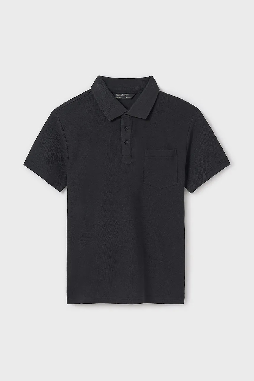 Mayoral tricouri polo din bumbac pentru copii culoarea negru, neted, 6128