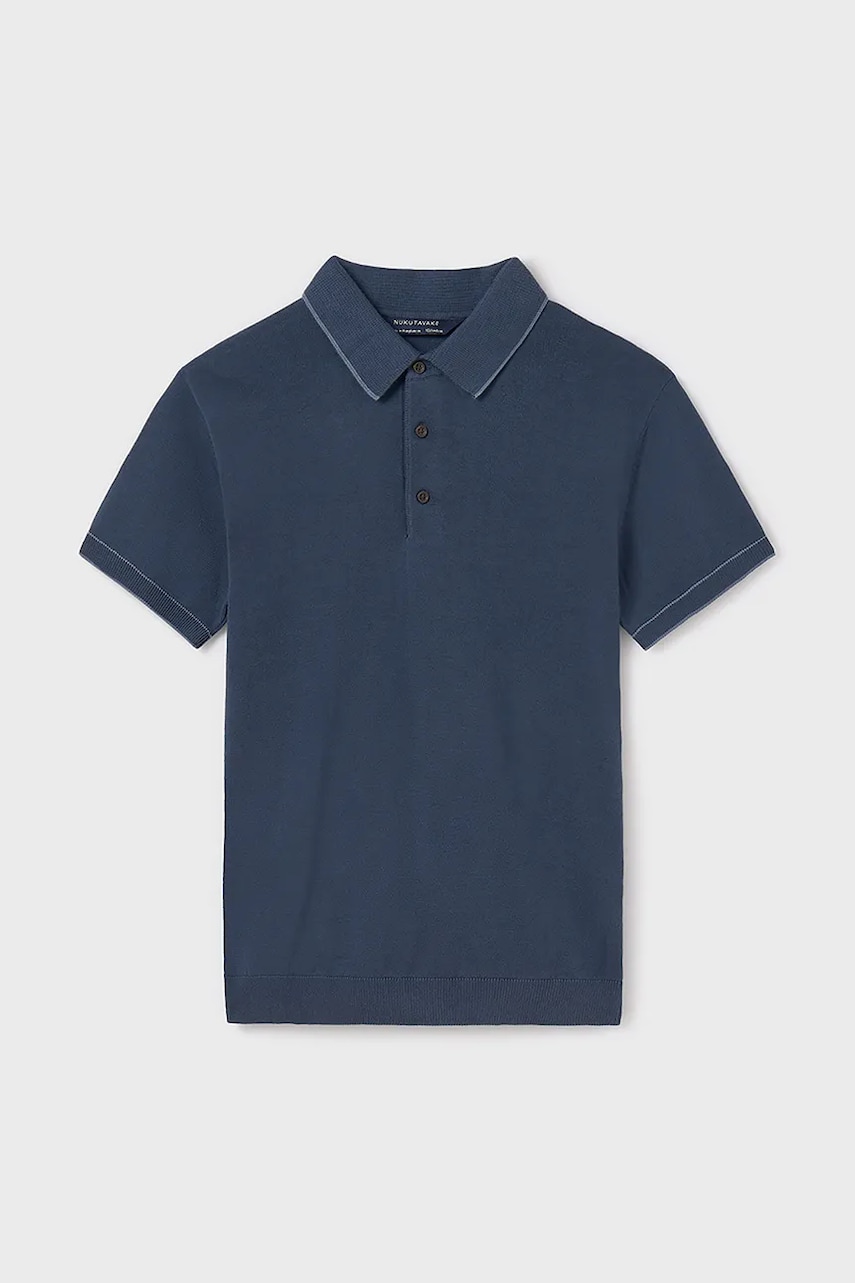 Mayoral tricou polo copii culoarea albastru marin, neted, 6129