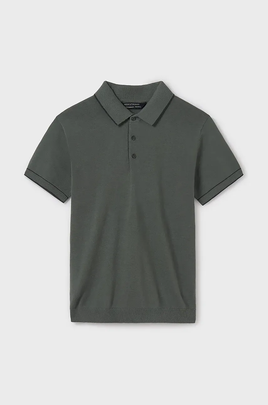 Mayoral tricou polo copii culoarea verde, neted, 6129