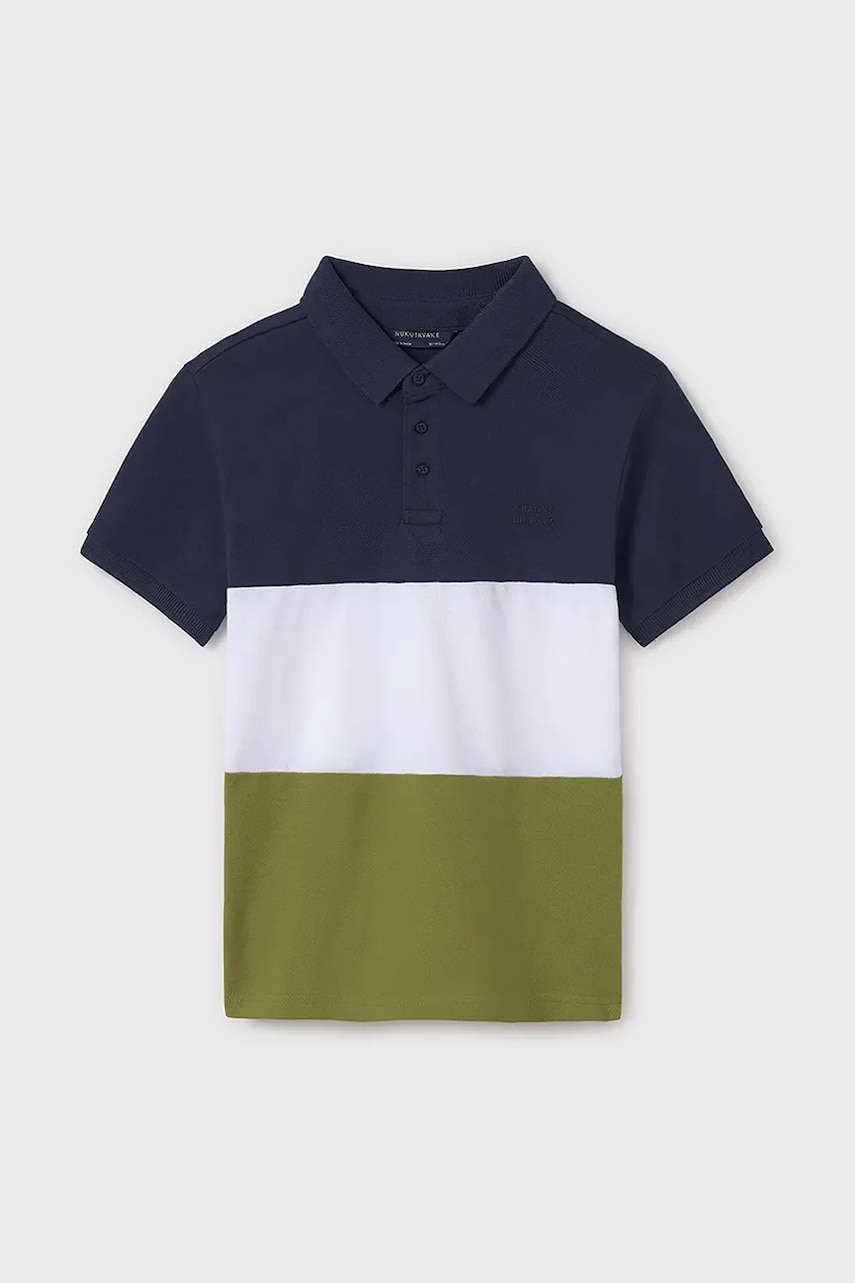 Mayoral tricouri polo din bumbac pentru copii culoarea verde, modelator, 6132