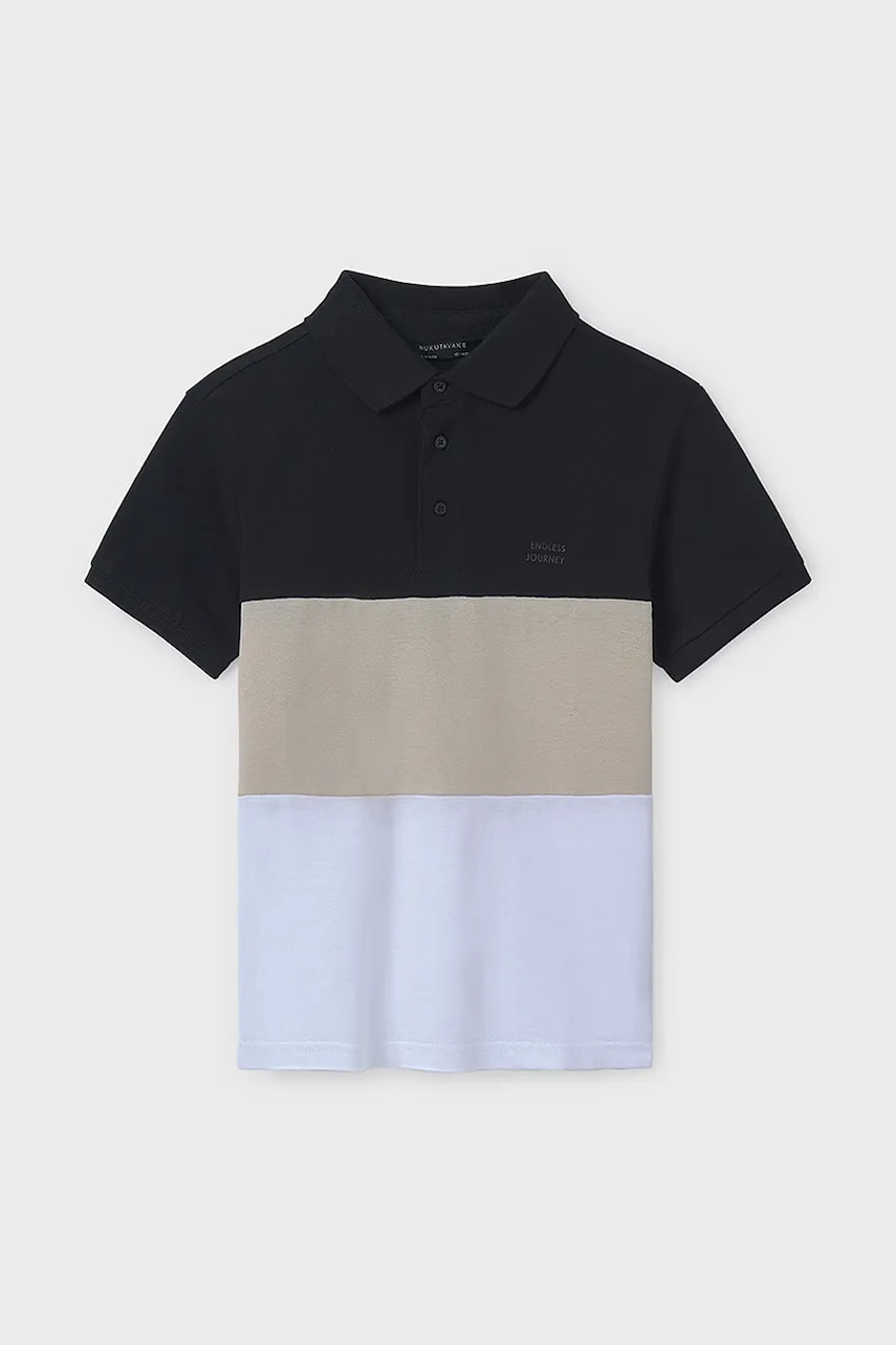 Mayoral tricouri polo din bumbac pentru copii culoarea negru, modelator, 6132