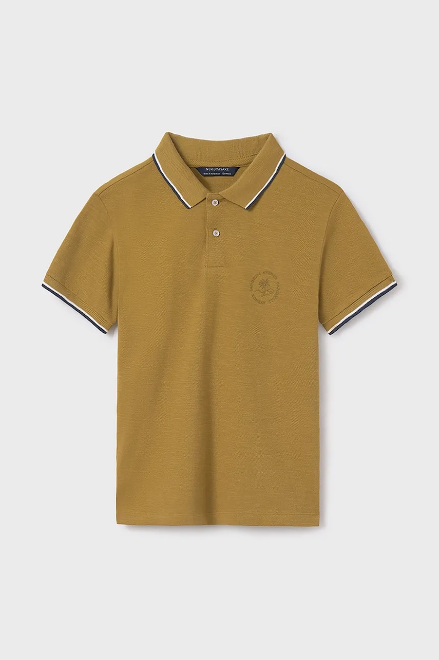 Mayoral tricouri polo din bumbac pentru copii culoarea galben, neted, 6133 Mayoral tricouri polo din bumbac pentru copii culoarea galben, neted, 6133