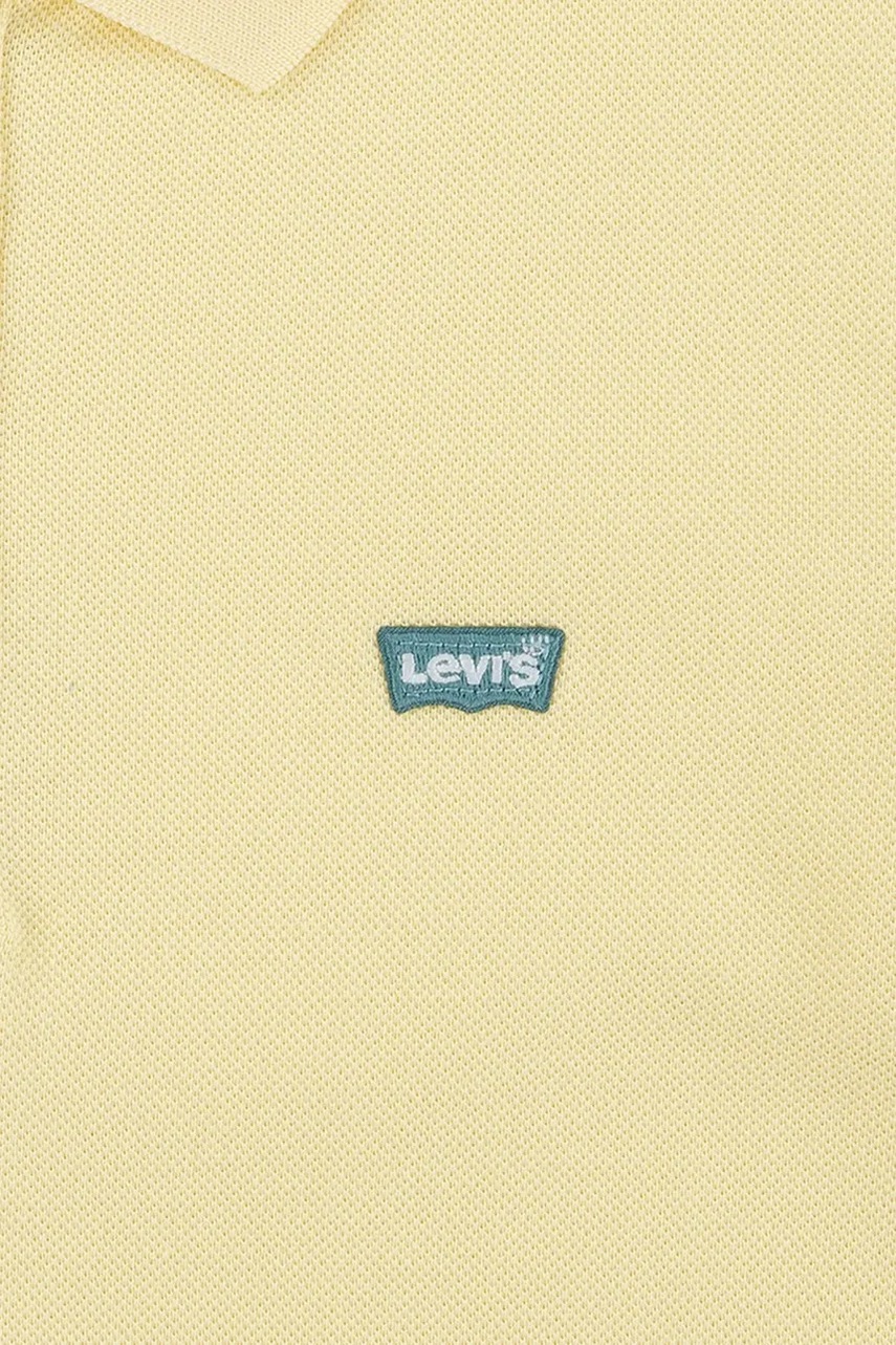 Levi's gyerek pamut póló BACK NECK TAPE POLO sárga, sima, 9EA893 termék 2. képe