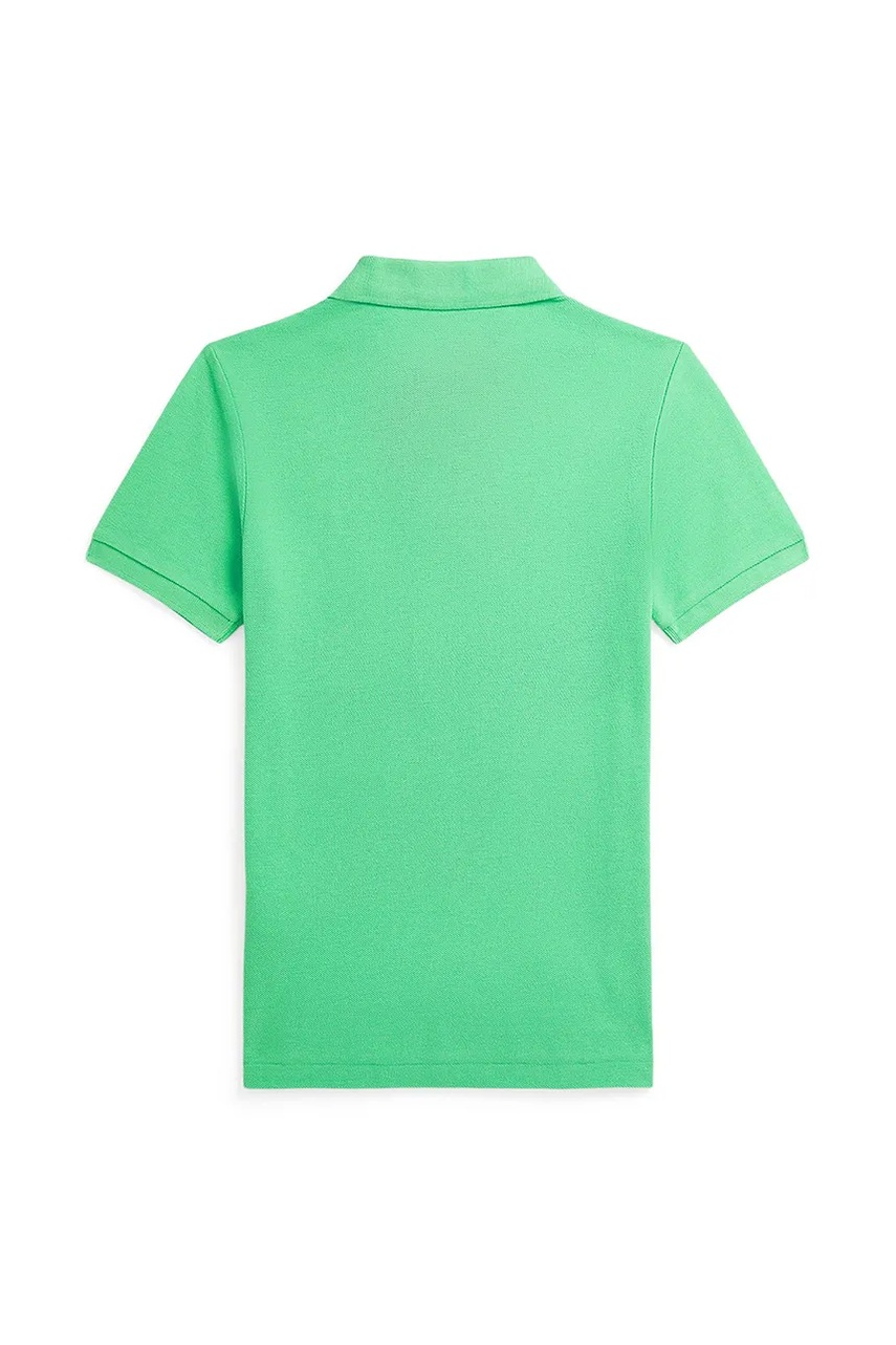 Детское хлопковое поло Polo Ralph Lauren цвет зелёный однотонное 323708857191 Детское хлопковое поло Polo Ralph Lauren цвет зелёный однотонное 323708857191
