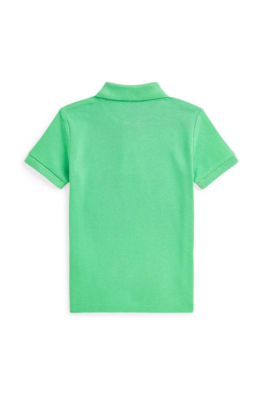 Детское хлопковое поло Polo Ralph Lauren цвет зелёный однотонное 322703632192 Детское хлопковое поло Polo Ralph Lauren цвет зелёный однотонное 322703632192
