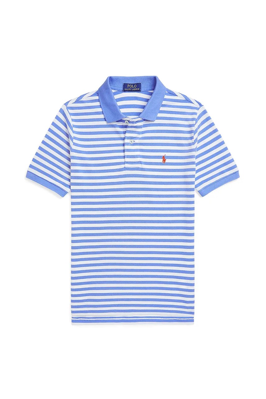 Levně Dětská bavlněná polokošile Polo Ralph Lauren modrá barva, 323964150001
