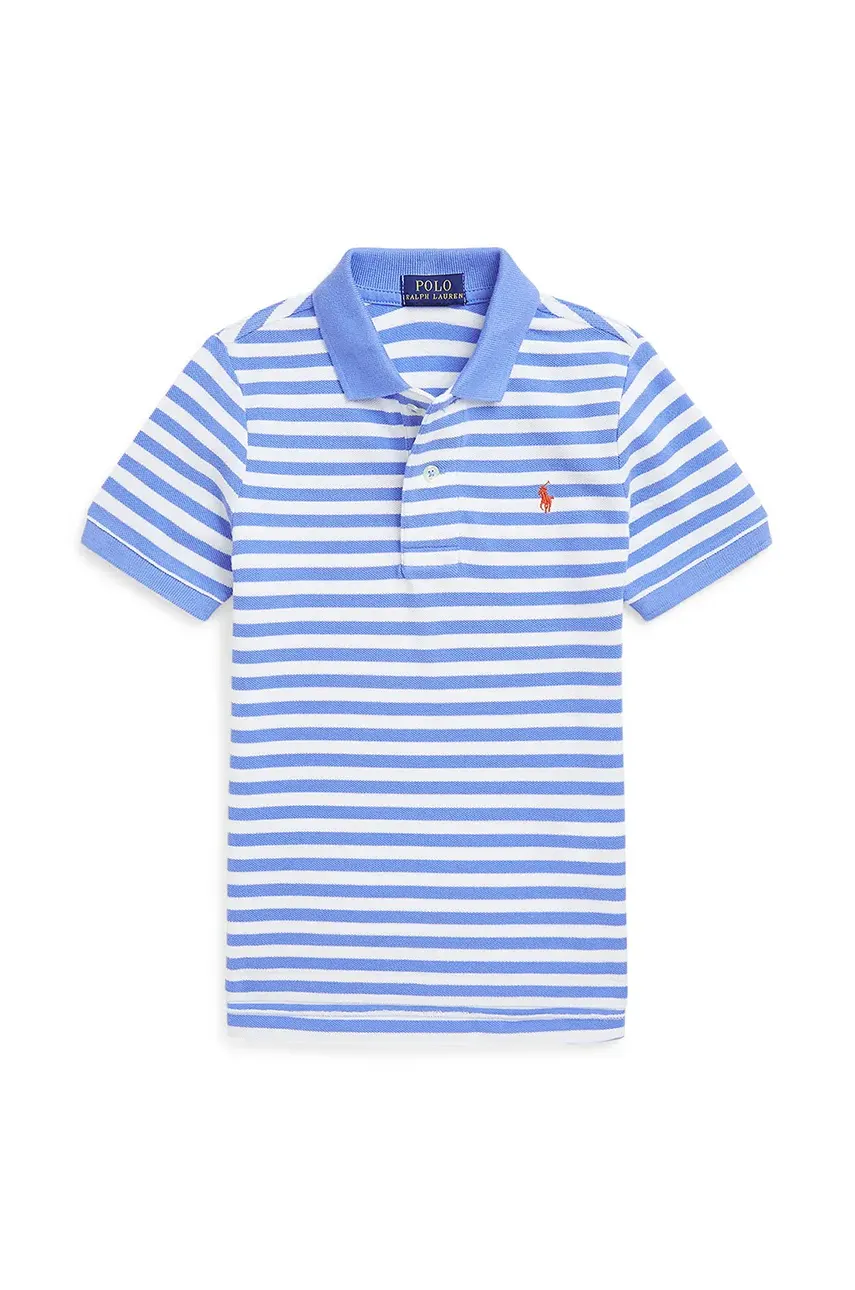 Levně Dětská bavlněná polokošile Polo Ralph Lauren modrá barva, 322964150001