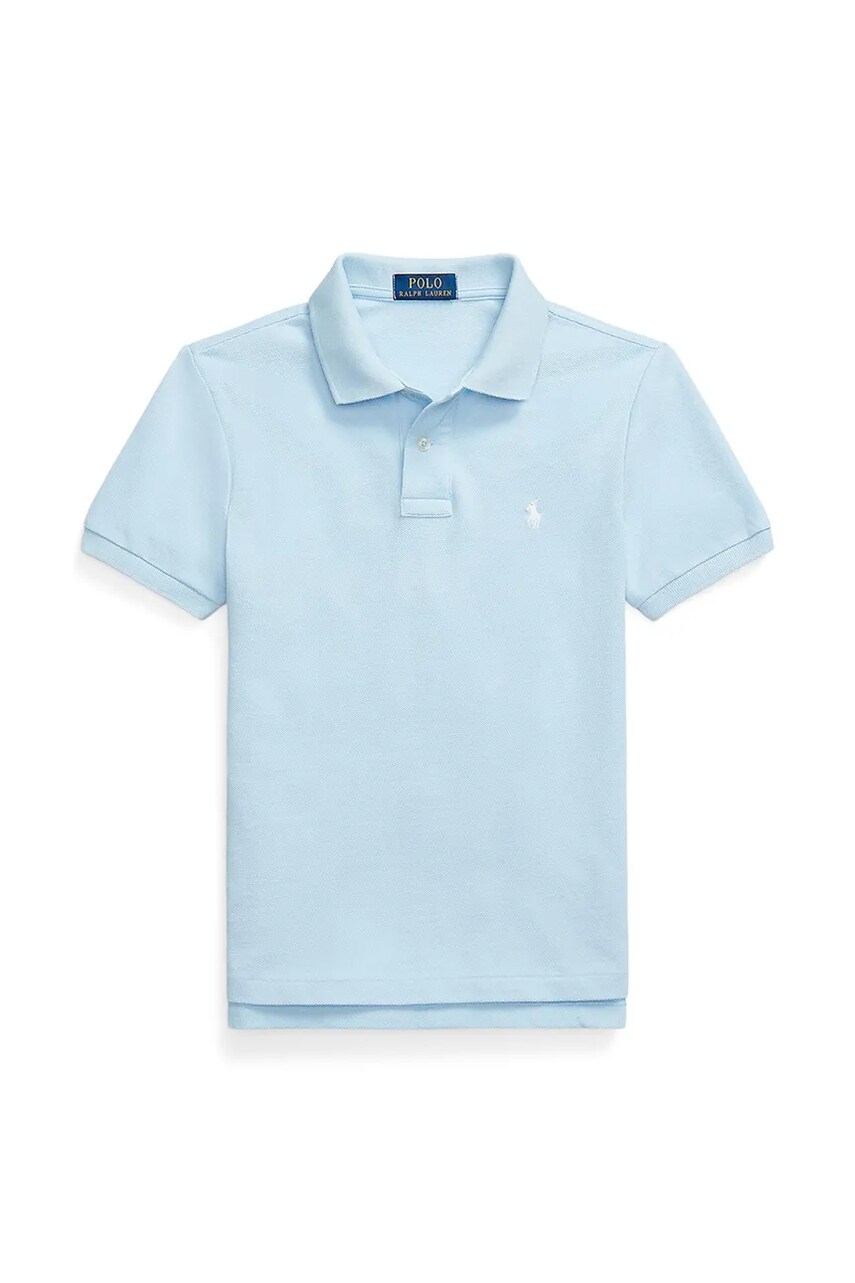 Levně Dětská bavlněná polokošile Polo Ralph Lauren modrá barva, 323708857064