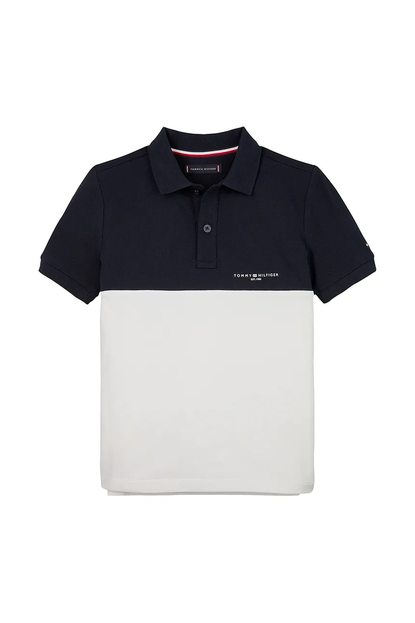 Детское поло Tommy Hilfiger цвет белый однотонное KB0KB09527 Детское поло Tommy Hilfiger цвет белый однотонное KB0KB09527