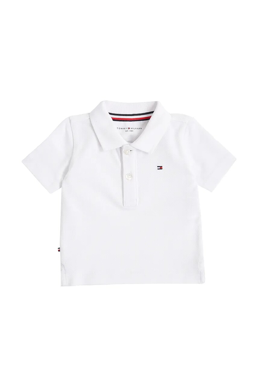 Levně Dětské polo tričko Tommy Hilfiger bílá barva, KN0KN02030
