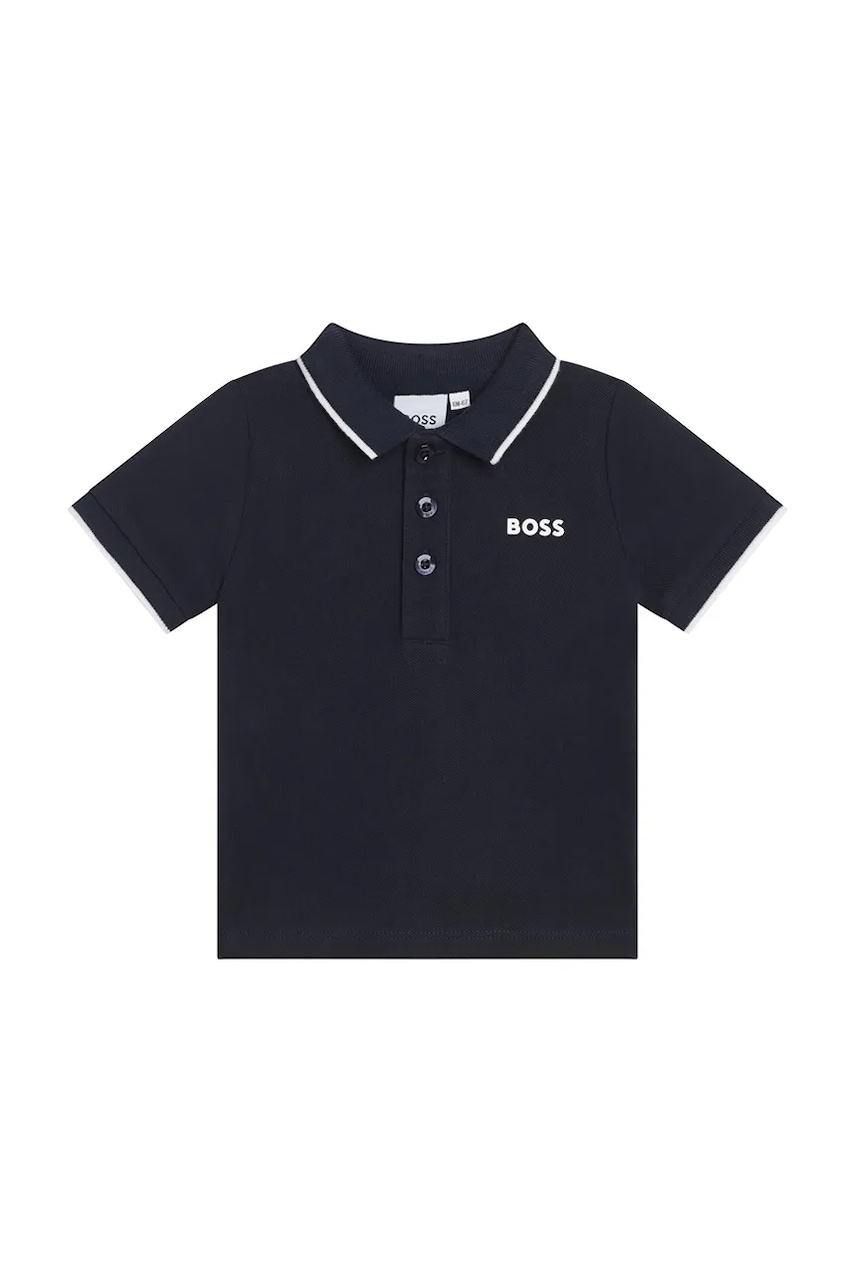 BOSS tricouri polo din bumbac pentru bebeluși culoarea alb, J05P13