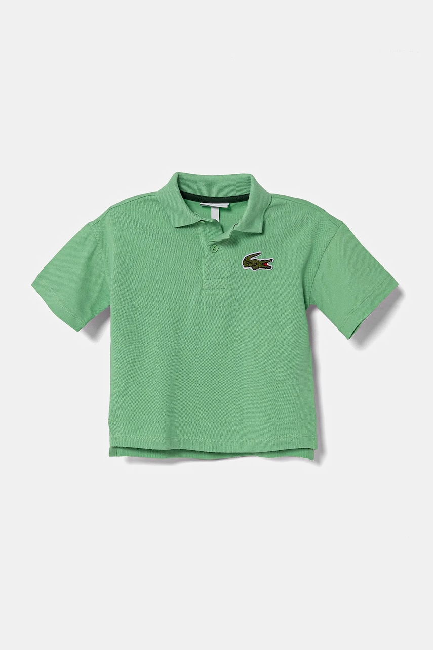 Lacoste tricouri polo din bumbac pentru copii culoarea verde, cu imprimeu, PJ2482 Lacoste tricouri polo din bumbac pentru copii culoarea verde, cu imprimeu, PJ2482