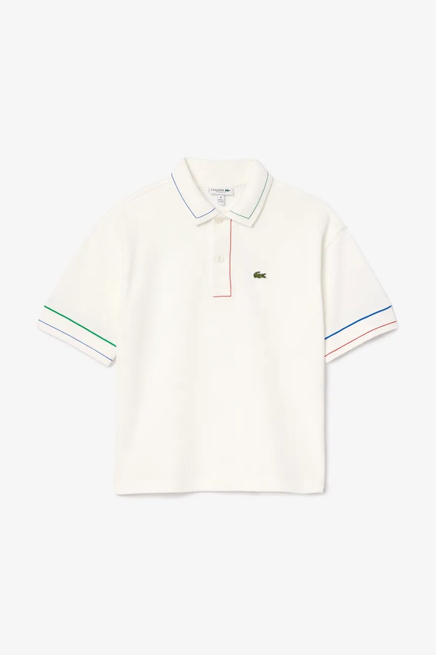 Lacoste tricouri polo din bumbac pentru copii culoarea bej, neted, PJ8428