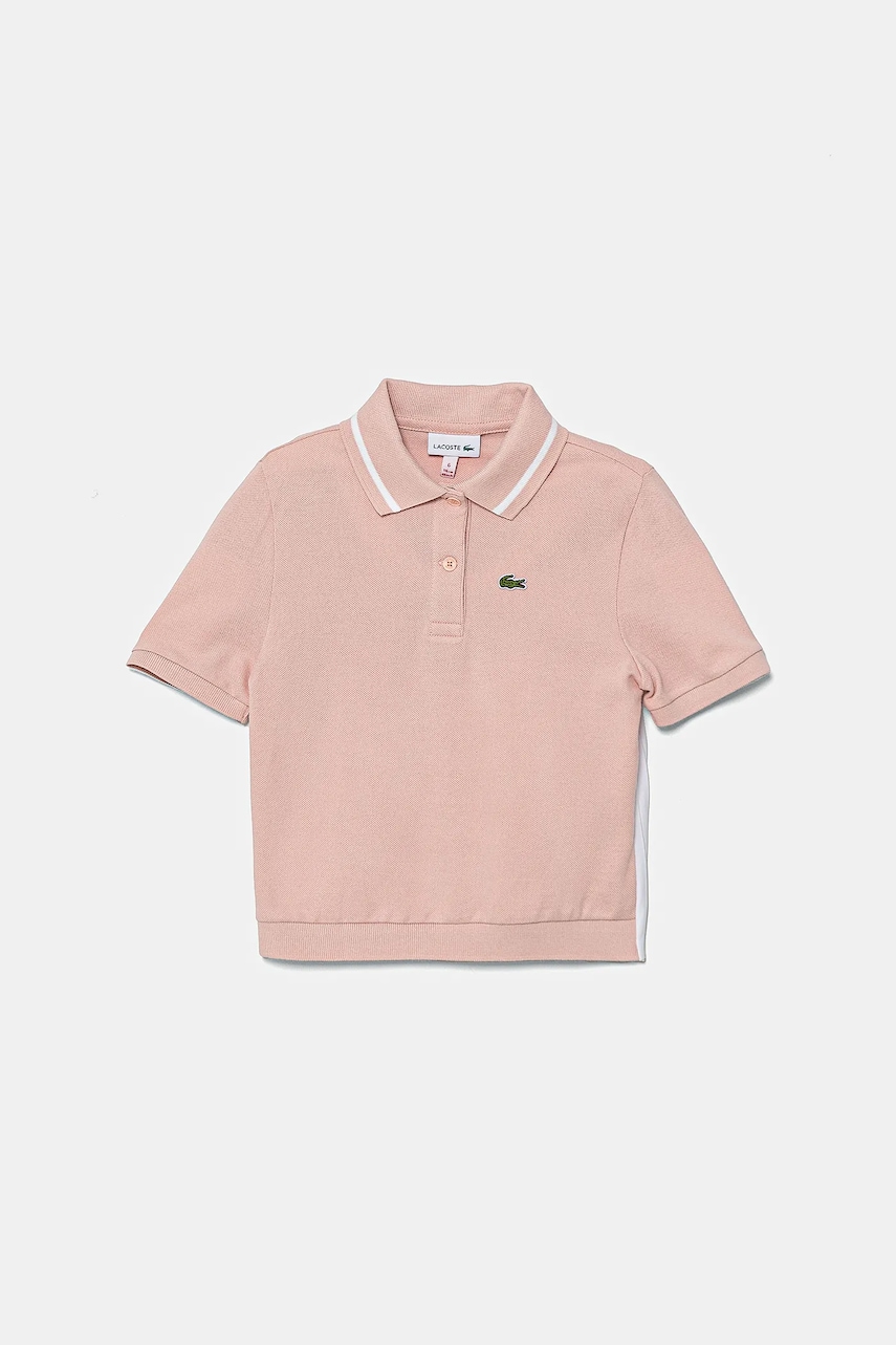 Lacoste tricou polo copii culoarea portocaliu, neted, PJ8439 Lacoste tricou polo copii culoarea portocaliu, neted, PJ8439