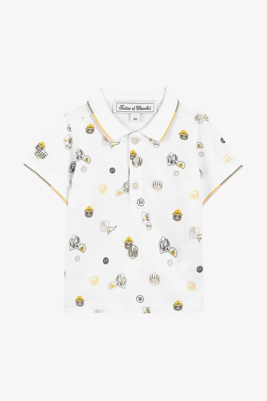 Tartine et Chocolat tricouri polo din bumbac pentru bebeluși culoarea verde, modelator, CA11121