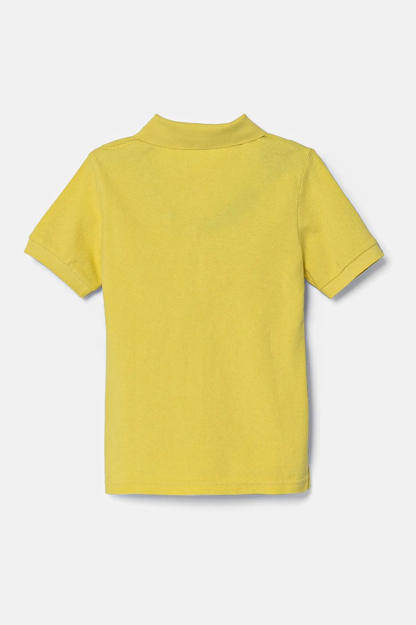 Детское хлопковое поло United Colors of Benetton цвет зелёный однотонное 3089G3008 Детское хлопковое поло United Colors of Benetton цвет зелёный однотонное 3089G3008