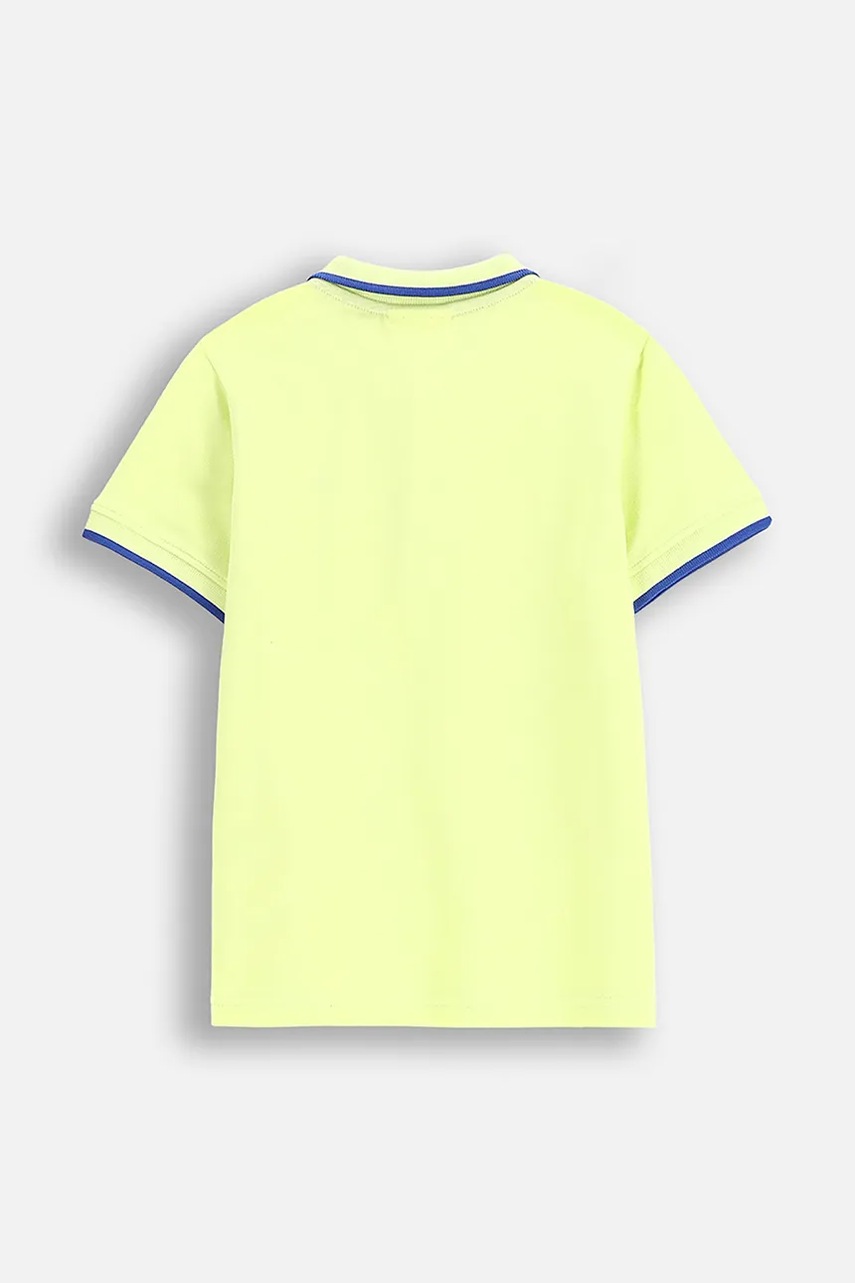 Дитяче бавовняне поло Coccodrillo колір зелений однотонне MONOCHROME BOY KIDS